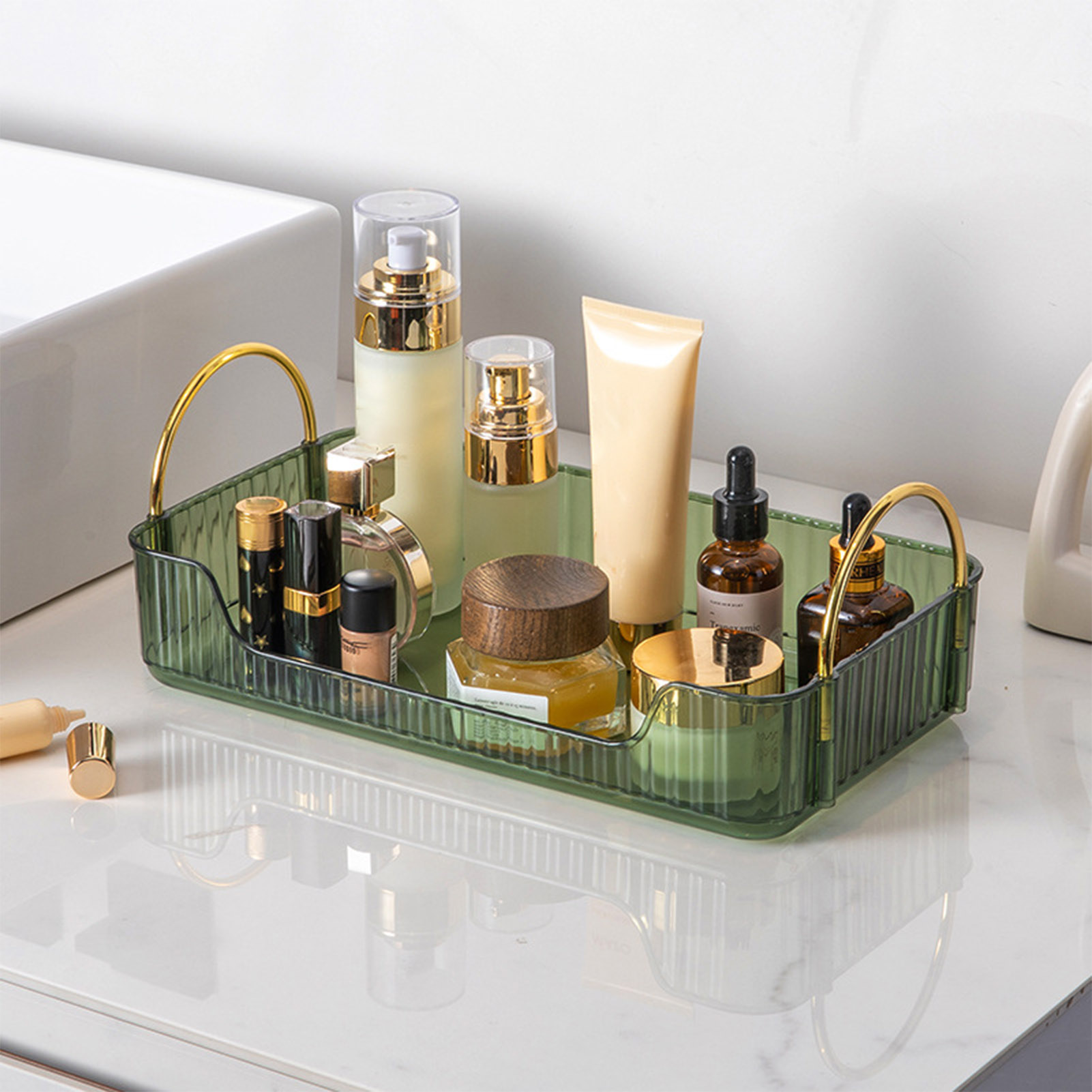 Bathroom Organizer Rack Light  - مراجعة Luxury Skincare Tray وسعره
