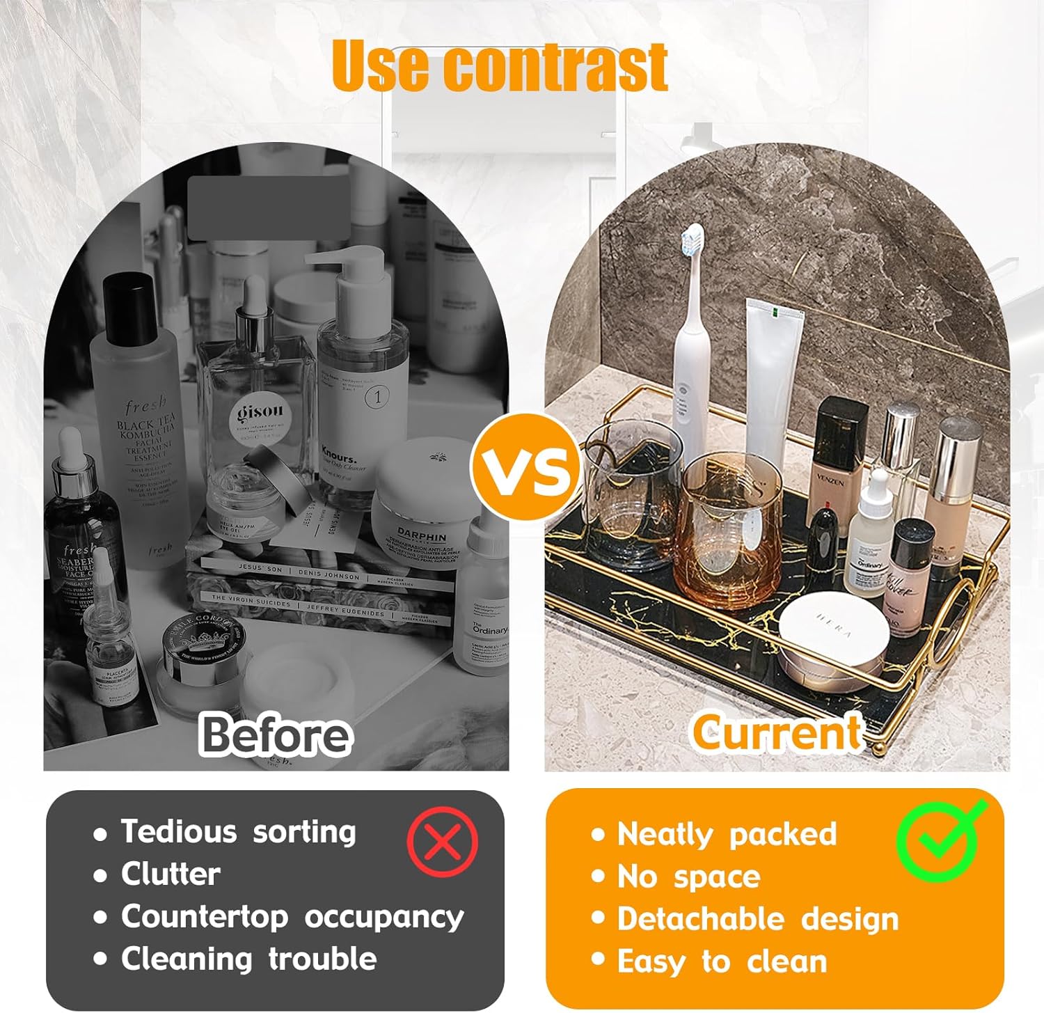 Vanity Tray Luxury Bathroom Co - مراجعة Luxury Skincare Tray وسعره