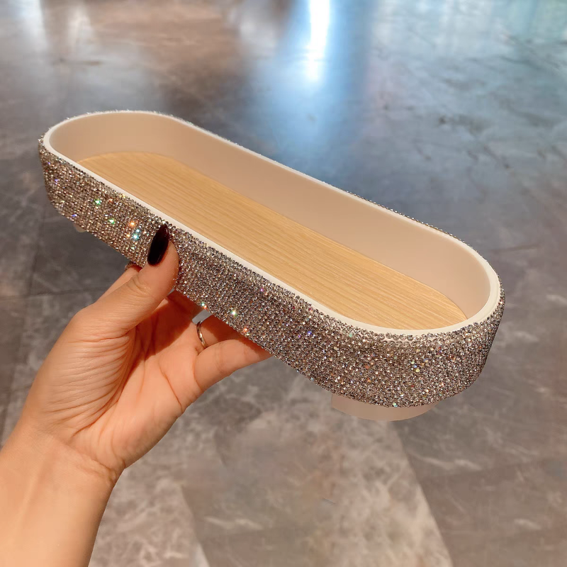 Light luxury plastic oval tray - مراجعة Luxury Skincare Tray وسعره
