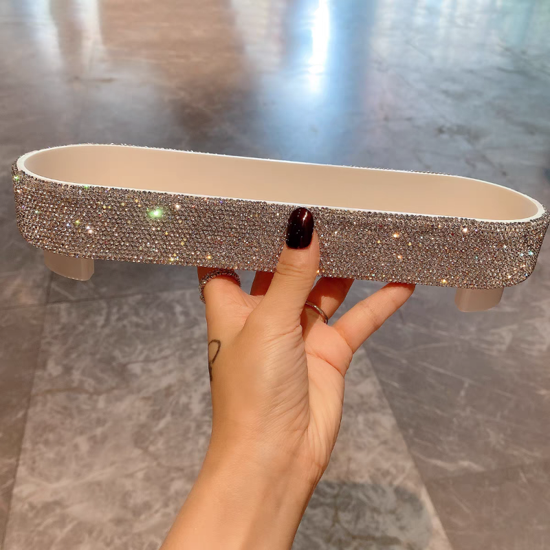 Light luxury plastic oval tray - مراجعة Luxury Skincare Tray وسعره