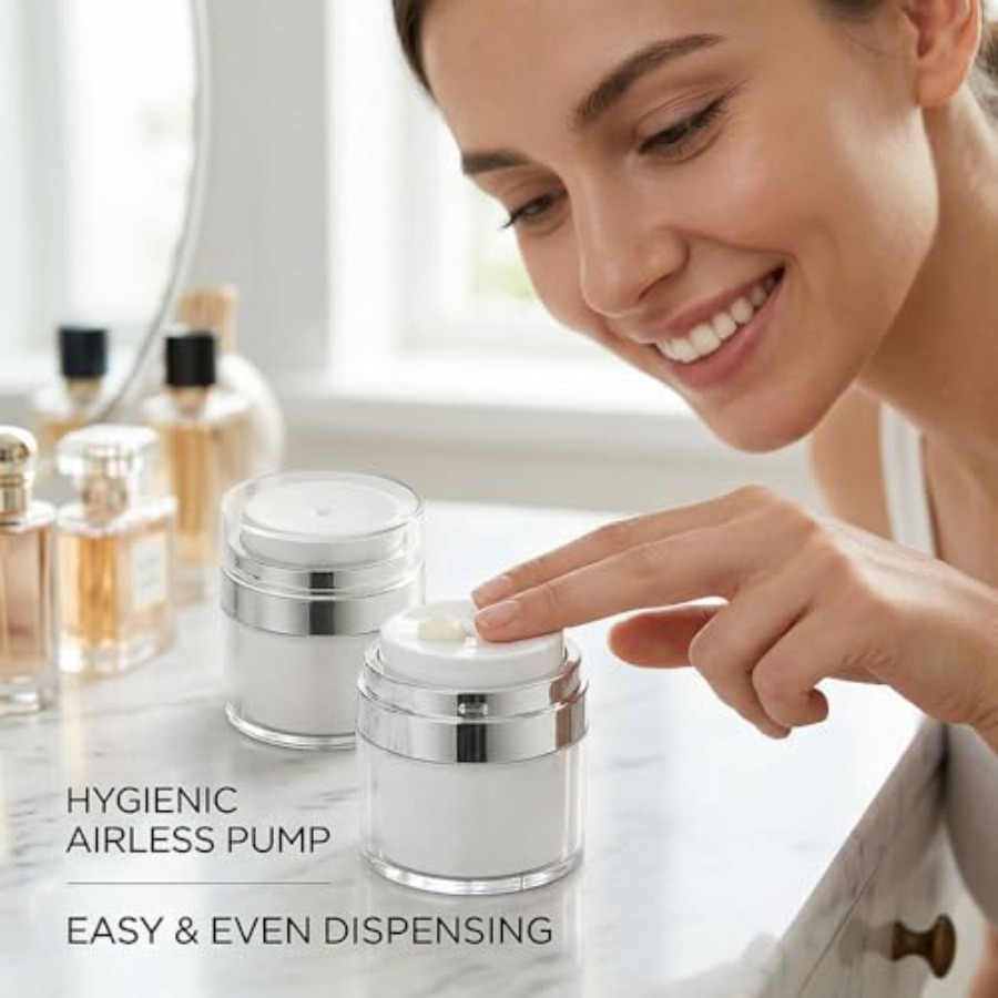 15ml and 30ml Clear Airs Pump  - مراجعة Luxury Skincare Jars وسعره