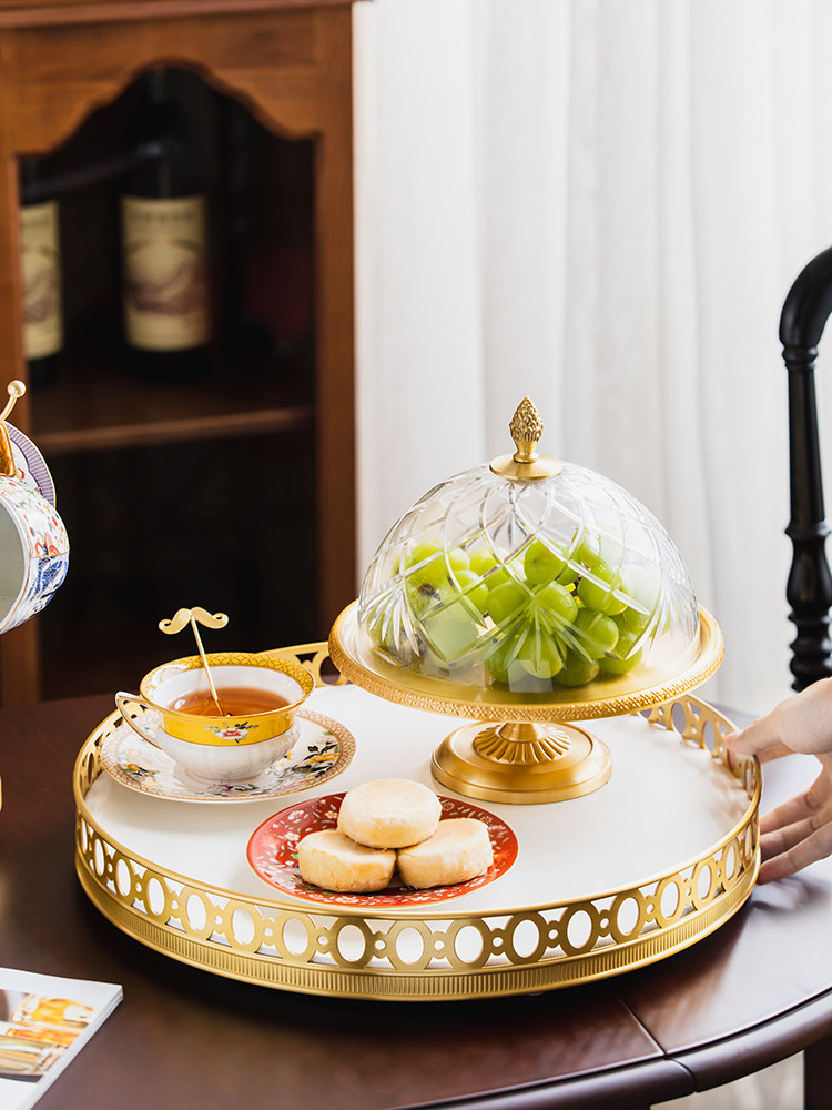 Light luxury mirror brass rota - مراجعة Luxury Skincare Tray وسعره