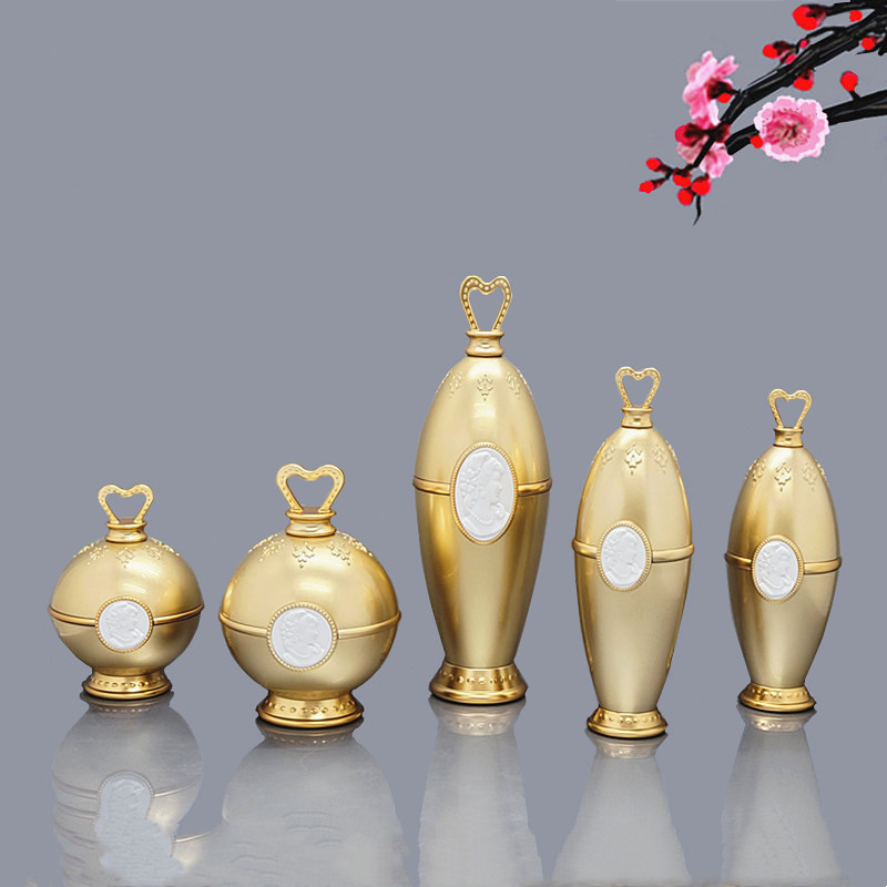 6pcs/pack Gold/White Acrylic E - مراجعة Luxury Skincare Bottles وسعره