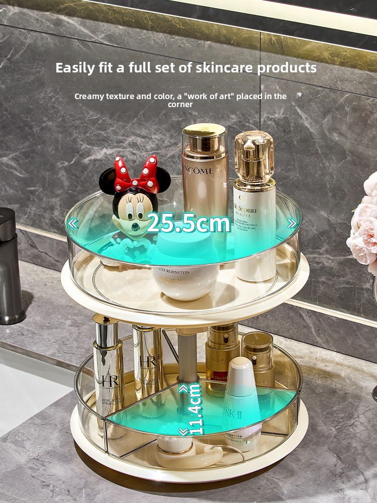 Large Capaci Rotating Cosmetic - مراجعة Luxury Skincare Tray وسعره