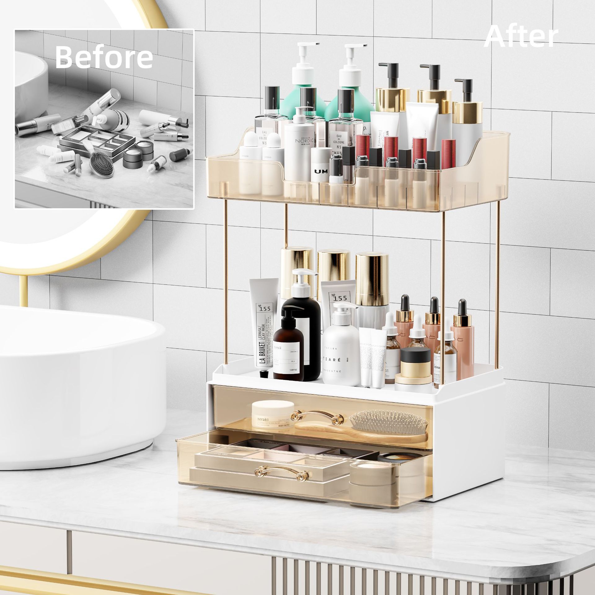 Luxury Makeup Organizer - Vani - مراجعة Luxury Skincare Tray وسعره